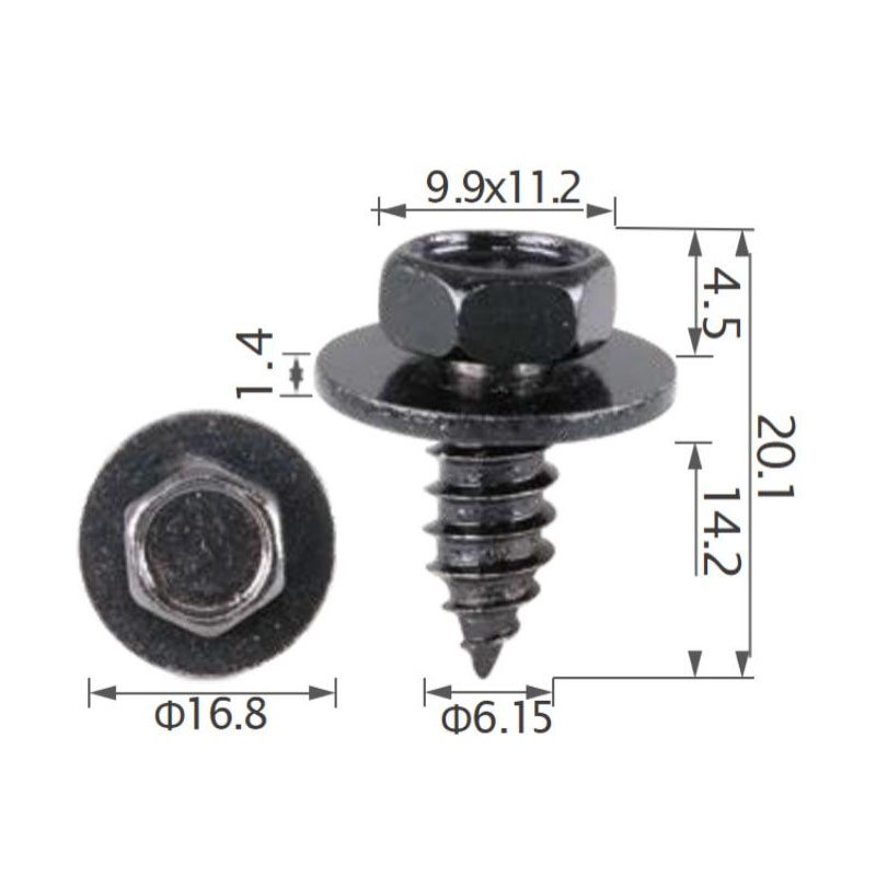 For GM 11500994  Wheelhouse Liner Hex Head Sems Screws Fastener