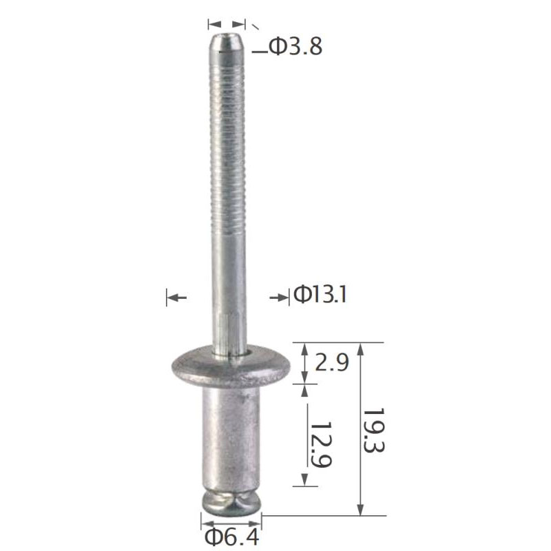Window Regulator Peel Rivets 1/4″ (6.3mm) Hole Size FITS G.M. # 9436175