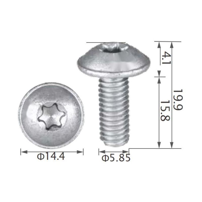 Universal Torx screw M6 x 16 mm for Mercedes-Benz | N000000001476